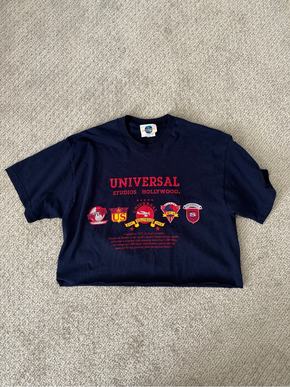 Universal Studios Crop Navy Graphic T-Shirt